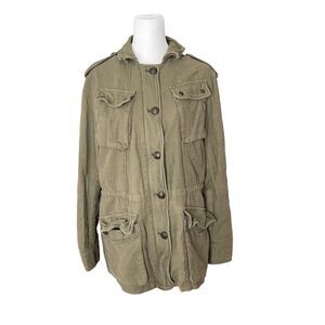 Free People XS Not Your Brothers Surplus Jacket Utility Army Solid Green